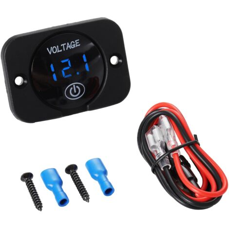 1 Unidad Voltímetro Digital LED DC 12V/24V, Medidor de Voltaje Impermeable para Panel, Probador de Batería para Coche, Barco, Moto, Camión, Autocaravana, ATV, UTV (1/4)