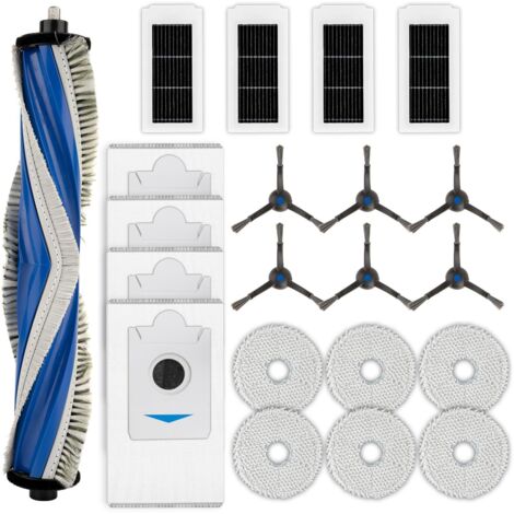 (21-teilig) X5 Omni Ersatzteilset für ECOVACS DEEBOT X5 Omni/X5 Pro Omni Roboterstaubsauger: 1 Rotationsbürste, 6 Seitenbürsten, 4 Staubbeutel, 4 HEPA-Filter, 6 Mopps (1/5)