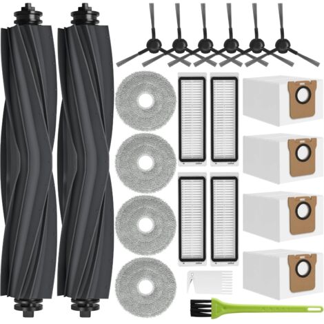 L20 Ultra Zubehör für Dreame L20 Ultra Komplettset / L20 Ultra Staubsauger Ersatzteil-Kit, 4 Staubbeutel, 4 Mikrofasertücher, 2 Hauptbürsten, 4 Filter, 6 Seitenbürsten (1/5)