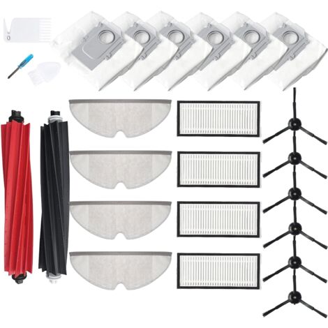 Zubehör für Roborock Q5 Pro Q5 Pro+ Q8 Max Q8 Max+, 2 Hauptbürsten, 4 Filter, 6 Seitenbürsten, 4 Wischtücher, 6 Staubbeutel, 1 Bürstenreinigungswerkzeug (1/5)