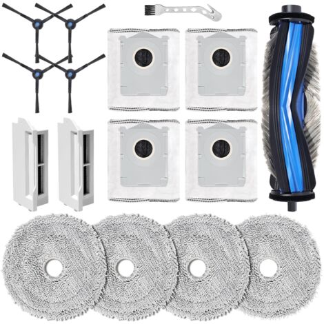 Zubehör für Ecovacs Deebot Mini Staubsauger: 1 Hauptbürste, 4 Wischtücher, 2 Ersatzfilter, 4 Staubbeutel, 4 Seitenbürsten (1/5)