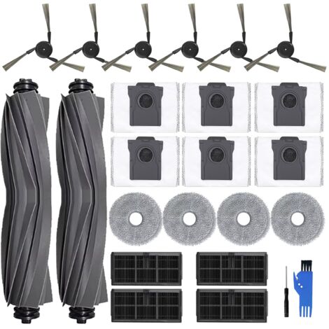 22-teiliges Zubehörset für Mova P50 Pro Ultra/P50 Pro, für Dreame X40 Ultra Complete/L40 Ultra, 2 Hauptbürsten, 4 Wischtücher, 4 Filter, 6 Staubbeutel, 6 Seitenbürsten (1/5)