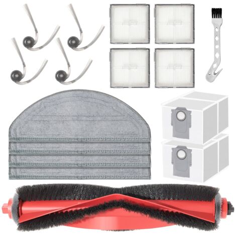 Ersatzteile für Roborock Q10 S5 / Q10 S5+ Staubsauger: 1 Hauptbürste, 4 Wischtücher, 2 Staubbeutel, 4 Seitenbürsten, 4 Filter (1/5)