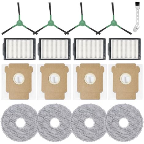 Zubehör für iRobot Roomba Plus 405 Combo Robot + / 505 Combo Robot + Ersatzteile für Staubsauger, 4 Reinigungstücher, 4 Staubbeutel, 4 Seitenbürsten, 4 Filter (1/5)
