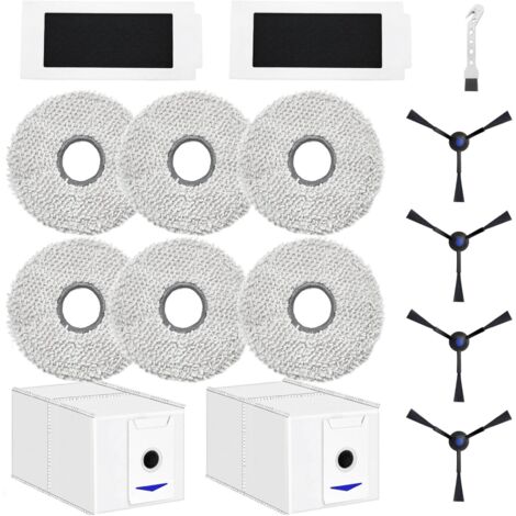Ersatzteile für ECOVACS DEEBOT T30 Pro Omni / T30 Omni Saugroboter: 6 Wischtücher + 2 Staubbeutel + 4 Seitenbürsten + 2 Filter (1/5)