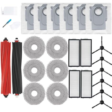 25-teiliges Zubehörset für Qrevo Master/Qrevo Slim: 2 Hauptbürsten, 4 HEPA-Filter, 6 Wischtücher, 6 Staubbeutel, 6 Seitenbürsten, 1 Reinigungsbürste (1/5)