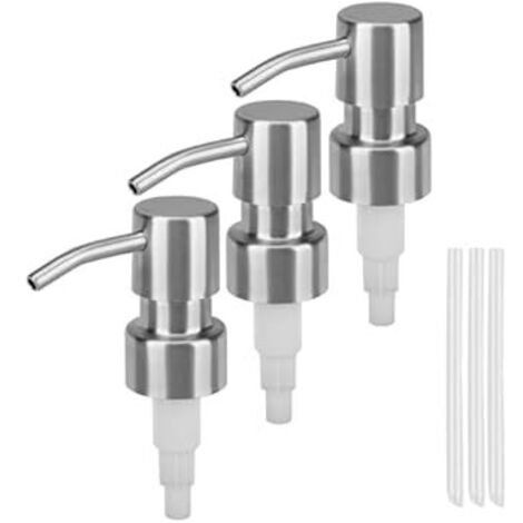 3-teiliger Seifenspender Ersatzpumpenkopf, Edelstahl-Pumpenkopf mit Gewinde, für Standard 28/400 Flaschen – Küche & Bad (1/4)