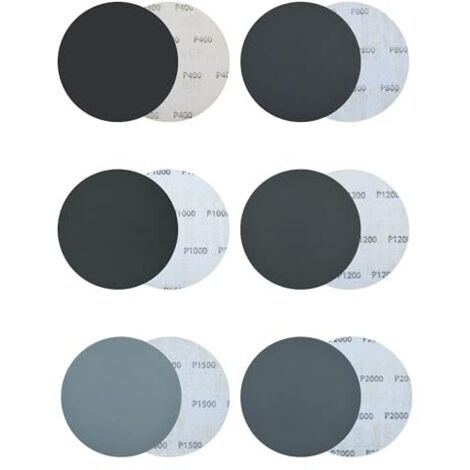 60 Schleifscheiben aus Siliziumkarbid 150mm Körnung 400/800/1000/1200/1500/2000 - Für Feinstschliff - Kompatibel mit Exzenterschleifern - Auto/Metall/Glas - Professionell für Trocken-/Nassanwendung (1/4)