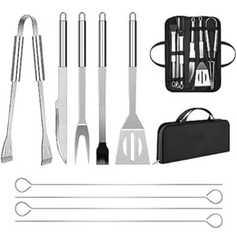 Professionelles 9-teiliges Edelstahl-Barbecue-Set mit Transporttasche (1/4)