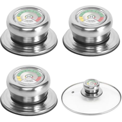 3-teiliges Topfdeckel-Knopfset mit Thermometer, Glasdeckelgriff für Kochtöpfe und Pfannen (1/5)