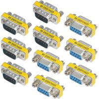10 Piezas Adaptador Serie RS-232 DB9 Macho a Macho/Hembra a Hembra Cambiador de Género
