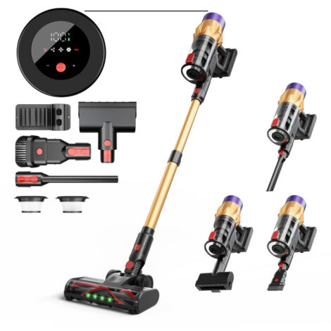 VUSZR V18 Aspirateur Balai sans Fil, 550W/35Kpa/40Mins, Aspirateur sans Fil avec Écran LED, Filtration Cyclonique 5 Étapes, Aspirateur pour Tapis,Sols Durs,Poils d'animaux,Aspirateur Balai Léger