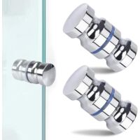 Set aus 2 Duschbadetürgriffen 30 mm Ersatzgriffe in poliertem Chrom runde Schiebetürgriffe aus Glas und Edelstahl langlebig