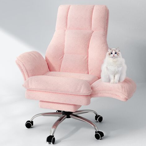 Chaise de bureau ergonomique - Chaise gaming avec repose-pieds, dossier inclinable jusqu’à 135°, pivotante, accoudoirs rabattables, dossier haut