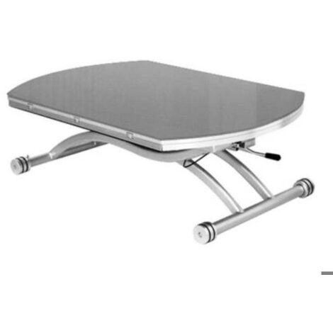 Table Basse Relevable - GIOVANNI MARCHESI - Colombia - Extensible - Verre Gris - 8 Couverts (1/4)