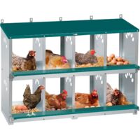 Nichoir à Poulet, nichoir à 8 Compartiments, nichoirs en métal