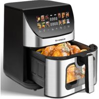 Friteuse à air chaud, 8.5L, 1800W, Acier inoxydable, noir/argent