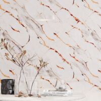 Panneau Mural – Blanc Or – Effet Marbre – 250x120x0.3CM