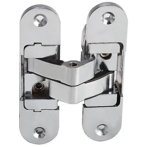 Jusch – Charnière invisible 3D pour meuble – Acier inoxydable satiné – Lot de 2 pièces – Dimensions 2395mm (gauche + droite) – Réglage 3D (1/2)