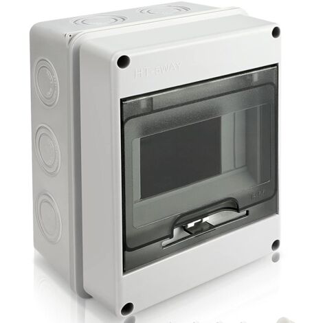 Jusch – Coffret électrique étanche IP65 1 rangée 5 modules – Résine ABS – Pour installations extérieures et recharge solaire