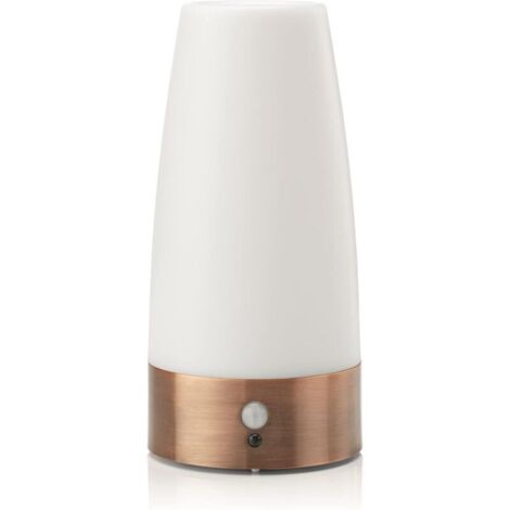 Lampe De Table Veilleuse à Led Rétro Lampe De Chevet Avec Détecteur De Mouvement Pir Sans Fil Fonctionne Avec 3 Piles Aaa 1 5 v Plastique Lumière Blanche Round