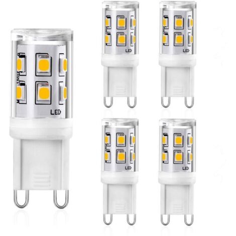 Ampoule G9 LED 2W, 20W 25W G9 Halogènes Equivalente, 300lm Blanc Chaud 3000K Ampoule Led G9 Lampe, CRI 83, 360 Degrés Angle, AC 220-240V, Not Dimmable, Lot de 3