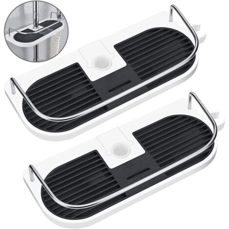 Lot de 2 Sans Perçage Étagère de Douche pour Rail de Douche - Support D'organisateur de Salle de Bains pour le Shampooing, Adapte le Rail de 19mm - 25mm