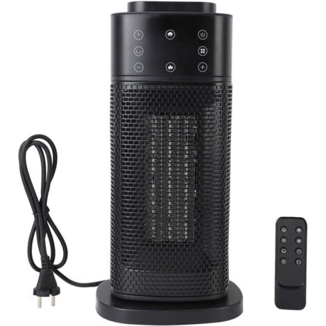 Radiateur d'appoint avec humidificateur, céramique pour intérieur, chauffage rapide, oscillant, électrique avec thermostat, télécommande, effet flamme 3D, portable pour la maison et le bureau (1/4)