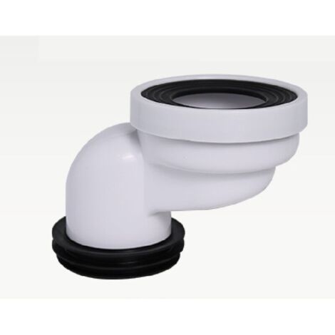 Buse de raccordement pour tuyau de toilette - Buse de vidange droite excentrique (10 cm) (1/2)