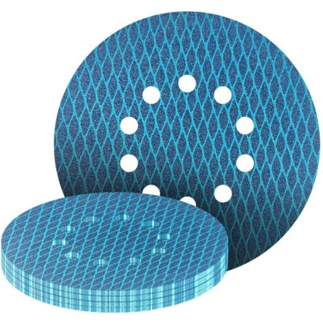 Lot de 15 disques abrasifs excentriques de 225 mm - 10 trous - Grain 60 - Forme diamant - Anti-encrassement - Pour ponceuse Giraffe (1/4)