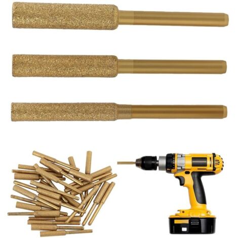 30 affûteurs de chaîne diamantés pour tronçonneuses (4 mm, 4,8 mm et 5,5 mm), différents types de chaînes, outil de polissage pour bois et métal.