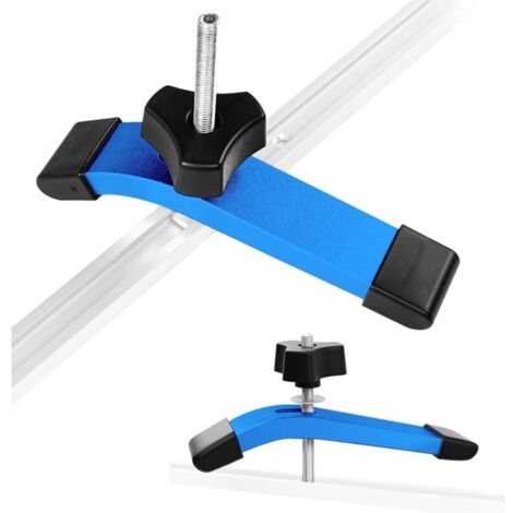Ensemble de 2 pinces de guidage de type T, pinces à rainure en T en alliage d'aluminium M8 pour le serrage sur établi et le dégagement rapide, pince de compression stable et flexible. (1/4)