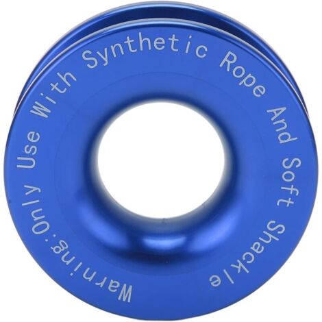 Anneau de récupération pour démarreur de treuil, résistance à la rupture de 41 000 lb pour manilles souples de 7/16" et 1/2" avec cordes de 3/16", 1/4" et 3/8" (bleu)