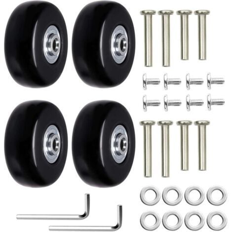 Roues de rechange pour valises, roues de rechange universelles pour valises, axes et roues de rechange pour la réparation de valises (40 mm x 18 mm) (1/4)