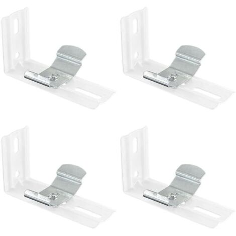 Ensemble de 4 supports de fixation à angle droit pour stores verticaux, accessoires pour stores vénitiens en forme de L pour une installation facile et un meilleur support. (1/4)