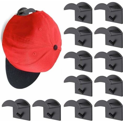 Lot de 12 crochets adhésifs pour casquettes de baseball (4,7 x 3,7 cm)