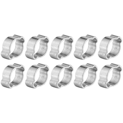 10 colliers de serrage réglables en acier inoxydable, à double oreille (9-11 mm) (1/4)