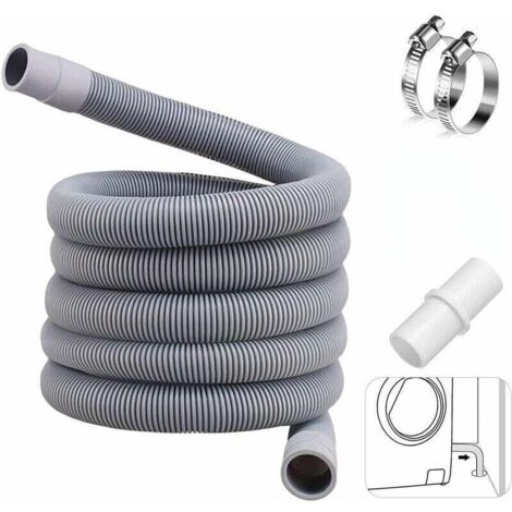Tuyau d'évacuation universel de 3 m, rallonge pour lave-vaisselle, tuyau d'évacuation pour lave-linge, tuyau d'évacuation d'eau, rallonge pour tuyau d'évacuation (paire)