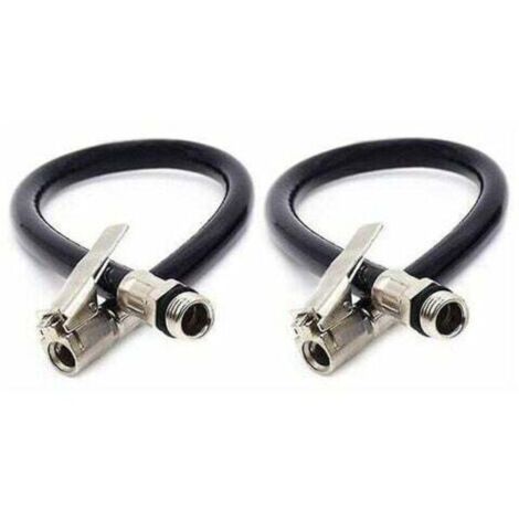 Tuyau de gonflage de pneus en caoutchouc noir de haute qualité pour véhicules, lot de 2 (1/4)