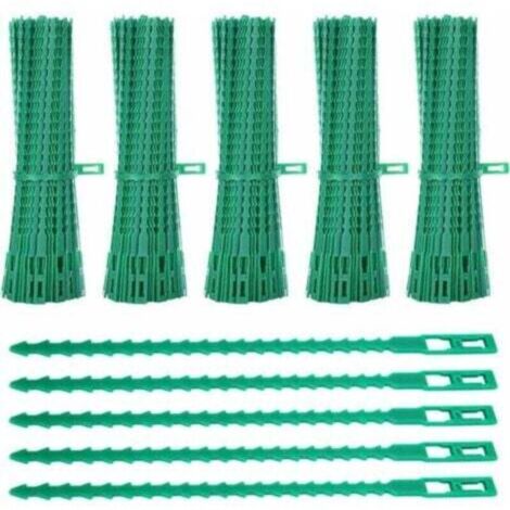 500 attaches pour plantes, clips de support en plastique flexibles et réglables de 17 cm (1/4)