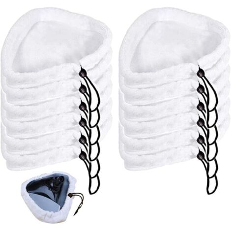 Tampons à récurer, lot de 12 tampons triangulaires pour balai vapeur, tampons universels en microfibre, lavables, compatibles avec d'autres balais vapeur, pièces de rechange (1/4)