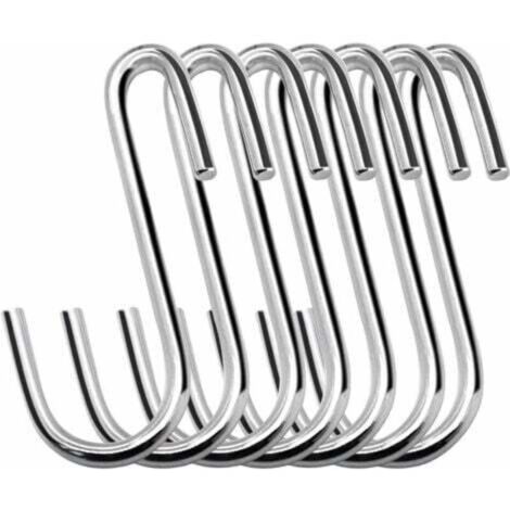 Lot de 30 crochets robustes en forme de S de 6 cm pour la suspension dans la cuisine, la salle de bain, la chambre et le bureau (Lot de 30, petit, argenté) (1/4)