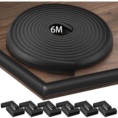 Protection en mousse de sécurité, couverture totale de 6 m avec protections d'angle et 12 protections d'angle en forme de L, protection de table auto-adhésive pour la sécurité des enfants, adaptée au  (1/4)
