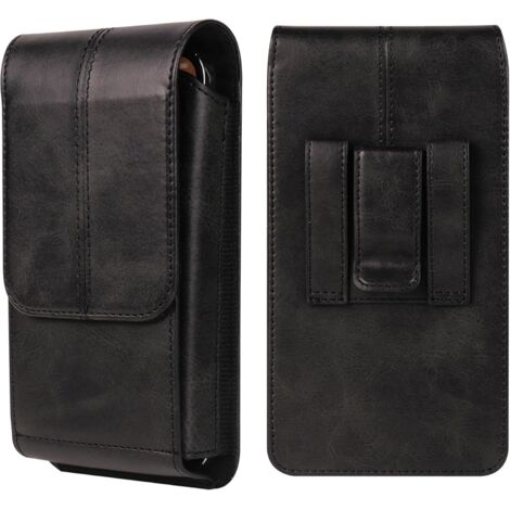 Étui à Couteau En Cuir Noir - Sac Ceinture Avec Bouton Pression - Neuf