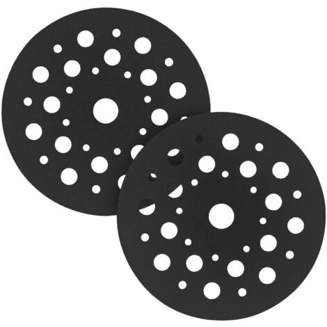 Lot de 2 protections de disque de ponçage Ø 125 mm, 33 trous – Compatibles avec Festool, Bosch, Dewalt et autres, patin de protection pour ponceuse orbitale aléatoire, patin d'interface durable