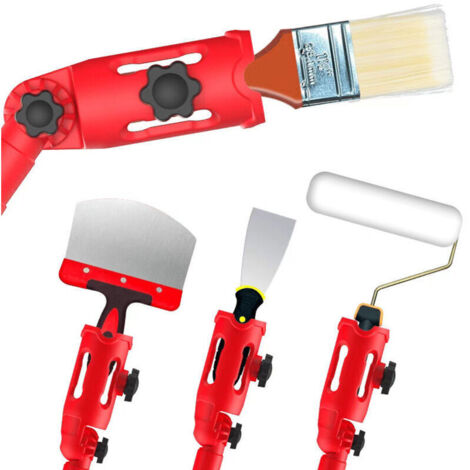 Porte-pinceau extensible multi-angles, adaptateur de perche télescopique réglable, outil universel pour peindre les murs et les hauts plafonds.
