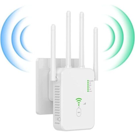 Répéteur WiFi extérieur, nouvel amplificateur WiFi 1200 Mbps (2024), puissant répéteur WiFi sans fil double bande 5 GHz et 2,4 GHz, compatible avec tous les ports Ethernet. (1/4)