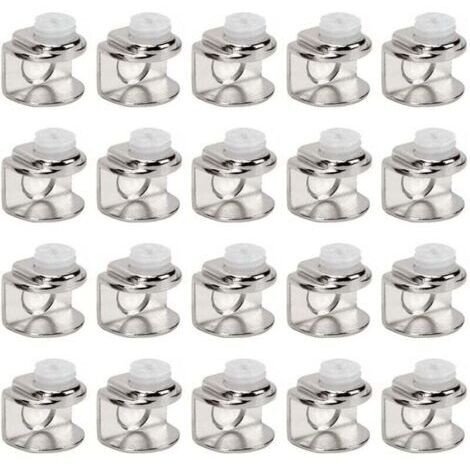 20 Pièces de pinces à verre,support etagere verre,Fixations Réglable Support peuvent installer de verre de 5 à 8 mm d'épaisseur (1/4)