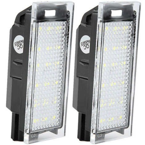 Lampe de licence, 2 pièces lampe de plaque d'immatriculation LED de voiture adaptée pour/Twingo/Clio/Megane/Lagane (18pcs perles lumineuses LED) (1/4)