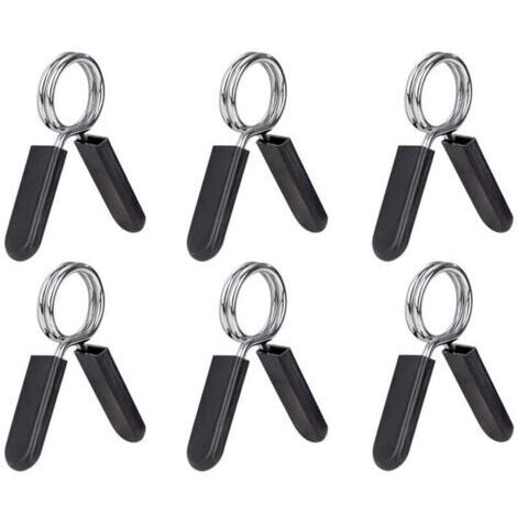 Lot de 6 Colliers à Ressort pour Haltères 25mm Barre Poids Standard Musculation Entraînement (1/4)